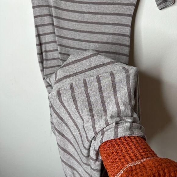 Julia Midi Gray-Stripe Short Sleeve Pullover Stretch Bodycon Dress XXS - Picture 7 of 11